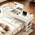 Overbed Table with Wheels, Rolling Bed Desk & Vanity Stand by LOXNJEX