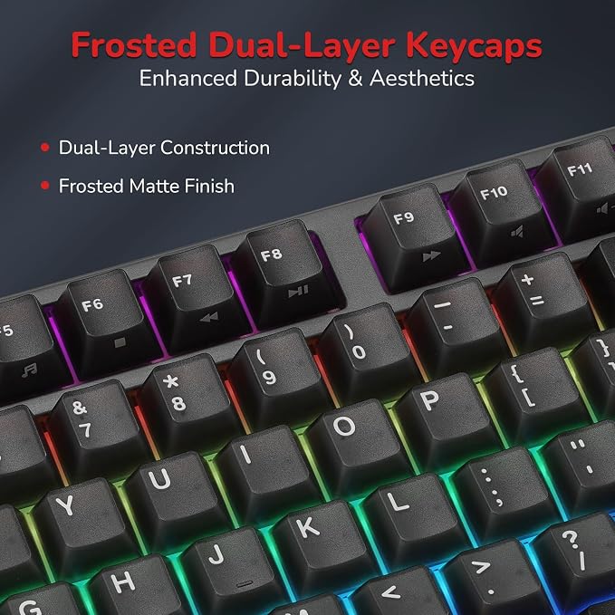 RK ROYAL KLUDGE S104 Wireless Mechanical Keyboard with Screen & Metal Knob | Full Size Gaming Keyboard with 8000mAh Battery, RGB Backlit Hot Swappable Pre-lubed Switches, Creamy Sound Computer Keyboards - Image 9
