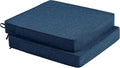 Outdoor Chair Cushions, Set of 2, 22 x 22 Inch, Navy Blue | Water Resistant, Fade Resistant, Patio Furniture Square Seat Replacement, Removable Cover with Ties, Non-Slip Bottom by Unknown