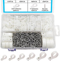 TWTADE 306PCS White Cable Clamps Assortment Kit, Nylon Plastic R-Type 6 Sizes 3/16'' 1/4'' 3/8'' 1/2'' 3/4'' 1'' Cable Mounting Wire Clips Fastener with Screws for Wire Management by TWTADE