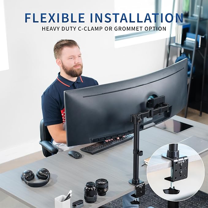 VIVO Single Monitor Desk Mount, Fully Adjustable Stand - Image 9