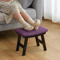 Foot Stool Ottoman Foot Rest Under Desk,Small Stool for Living Room, Bedroom and Kitchen (Black Legs - Purple Stool Surface) by Furshus