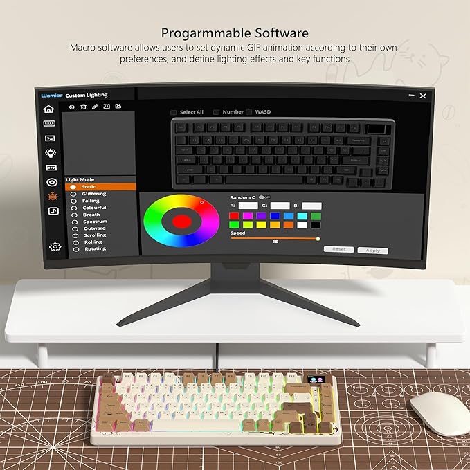 Womier SK80 Retro 75% Keyboard with Color Multimedia Display Gaming Keyboard - Image 6
