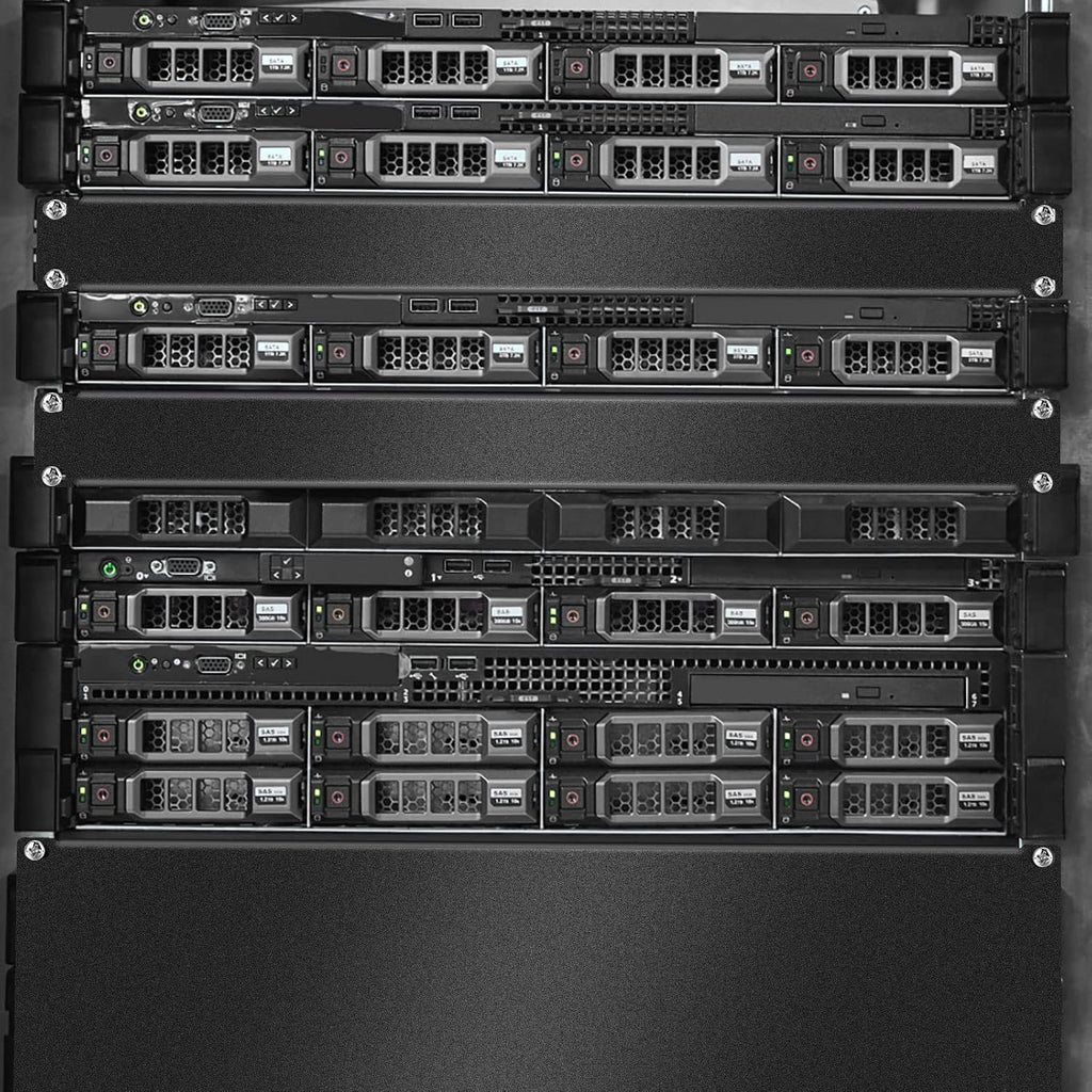 4 Pack 1U/2U/3U/4U Blank Panel 1U Blanking Panel Metal Disassembled Blank Panel Rack Mount Filler Panel for Server Rack Enclosure or Network Cabinet, Black, 4 Size - Image 4