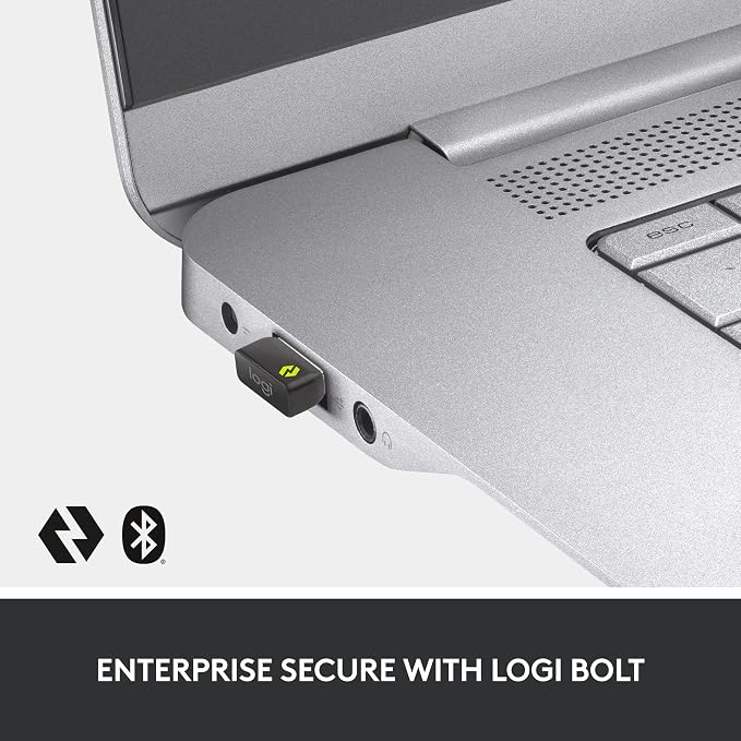 Logitech MX Keys Combo for Business Keyboard and Mouse - Graphite | For Business, full size, includes keyboard palm rest, Bluetooth, Logi Bolt, quiet clicks, Windows/Mac/Chrome/Linux compatible - Image 3