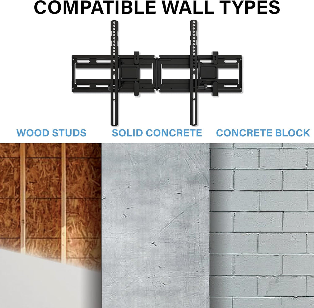 SANUS Extendable Tilting TV Wall Mount for 32”–90” TVs up to 110 lbs – 5.2” Extension for Easy Cable Access and Added Tilt, Tool-Free Tilt to Reduce Glare, Low Profile Design - Image 9