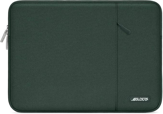 MOSISO Laptop Case 13.3 inch, 13-13.3 inch Laptop Sleeve Bag with Pocket | Compatible with MacBook Air/Pro 13/Pro 14 M5 M4 M3 M2 M1, HP Dell ASUS Lenovo, Polyester Vertical Computer Bag,Midnight Green by MOSISO