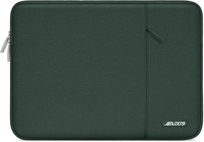 MOSISO Laptop Case 15 inch, Laptop Sleeve Bag with Pocket | Compatible with MacBook Air 15 inch M5 M4 M3 M2 2026-2023, Dell XPS, Polyester Vertical Computer Bag,Midnight Green by MOSISO
