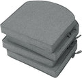 Outdoor Chair Cushions, D Shaped, Set of 6, 19 x 19 in, Light Grey | Fade-Resistant, Water-Resistant, Patio Furniture Seat Chair Pads Replacement, Non-Slip Bottom with Ties, Removable Cover by Unknown