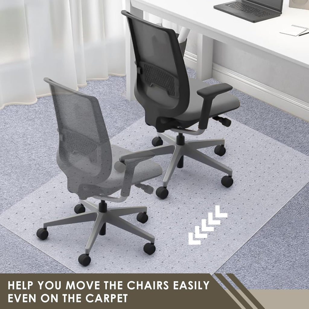 Heavy Duty Office Chair Mat for Carpet 51" x 63" Hard Material Large - Image 4