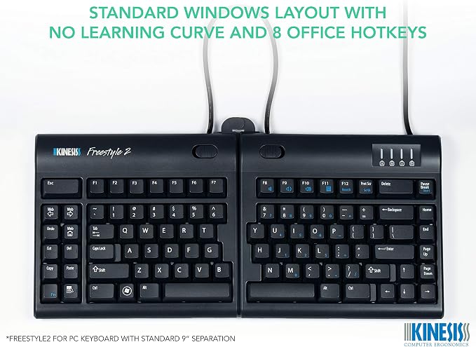 Kinesis Freestyle2 Ergonomic Keyboard for PC (20" Extended Separation) - Image 2