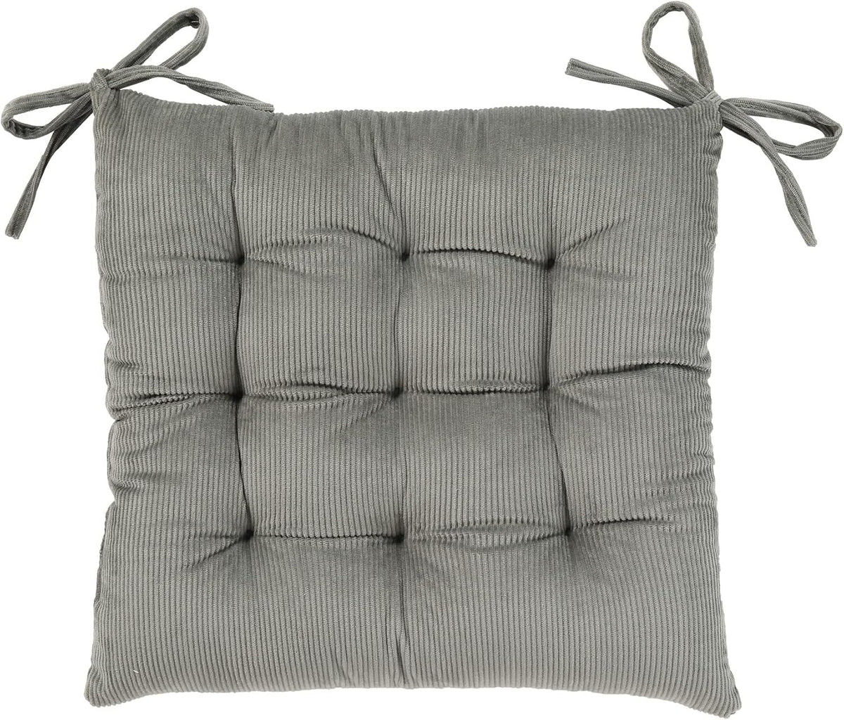 HLOVME Corduroy Chair Cushion with Ties Ultra Soft Warm Floor Cushion for Kids Reading Nook Comfortable Square Seat Cushion for Adult 15.7”x15.7”, Grey by HLOVME