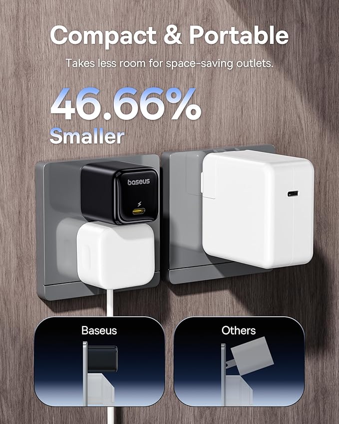 Baseus 45W USB C Charger Block, 2 Pack Fast Charger with USB-C Cable | USB C Brick Fast Charging Block for iPhone 17/16/15 Series, iPad, Galaxy S24 Ultra and More Series - Image 4