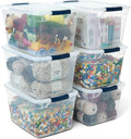 Rubbermaid Cleverstore Clear 32 Qt, 6 Pack Stackable Plastic Storage Bins with Lids, Great for Closet and Laundry Storage, Organizing in the Home by Unknown