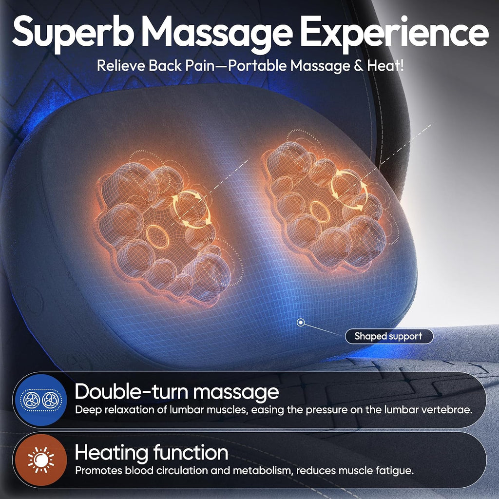 Dowinx Gaming Chair with Heated Massage Lumbar Support,Big and Tall Fabric Gaming Chairs for Adults with Footrest, Ergonomic Computer Game Chair with Poket Spring Cushions, 350lbs, Blue - Image 3