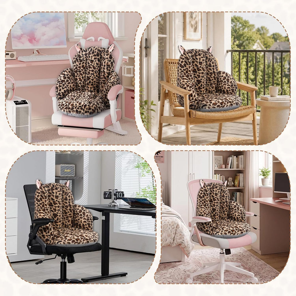 DOBUONO Comfy Office Chair Cushion: 17.5" L x 17.5" W x 18" H Cute Seat Cushion Kawaii Cushion for Gaming Chair with Backrest Non-Slip Floor Seating for Adults and Pets Khaki Stuff for Room Decor - Image 7