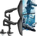 ARES WING Dual Monitor Mount for 17-49 Inch Screen, Black | Ultrawide Heavy Duty Computer Monitor Arm Desk Mount for Curved Screen, Gas Spring Adjustable Vesa Stand by ARESWING