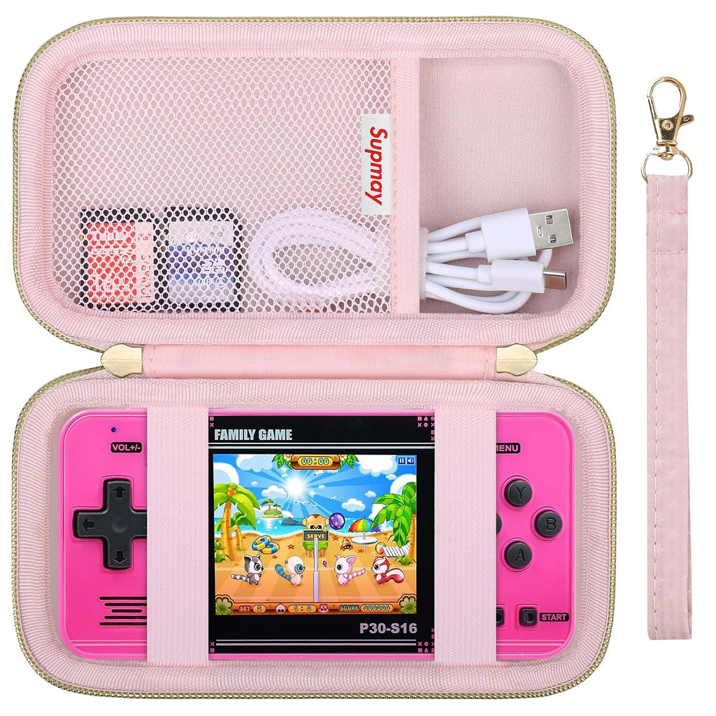 Supmay Carrying Case Compatible with WELLST-G Handheld Game for Kids, Pink by Supmay