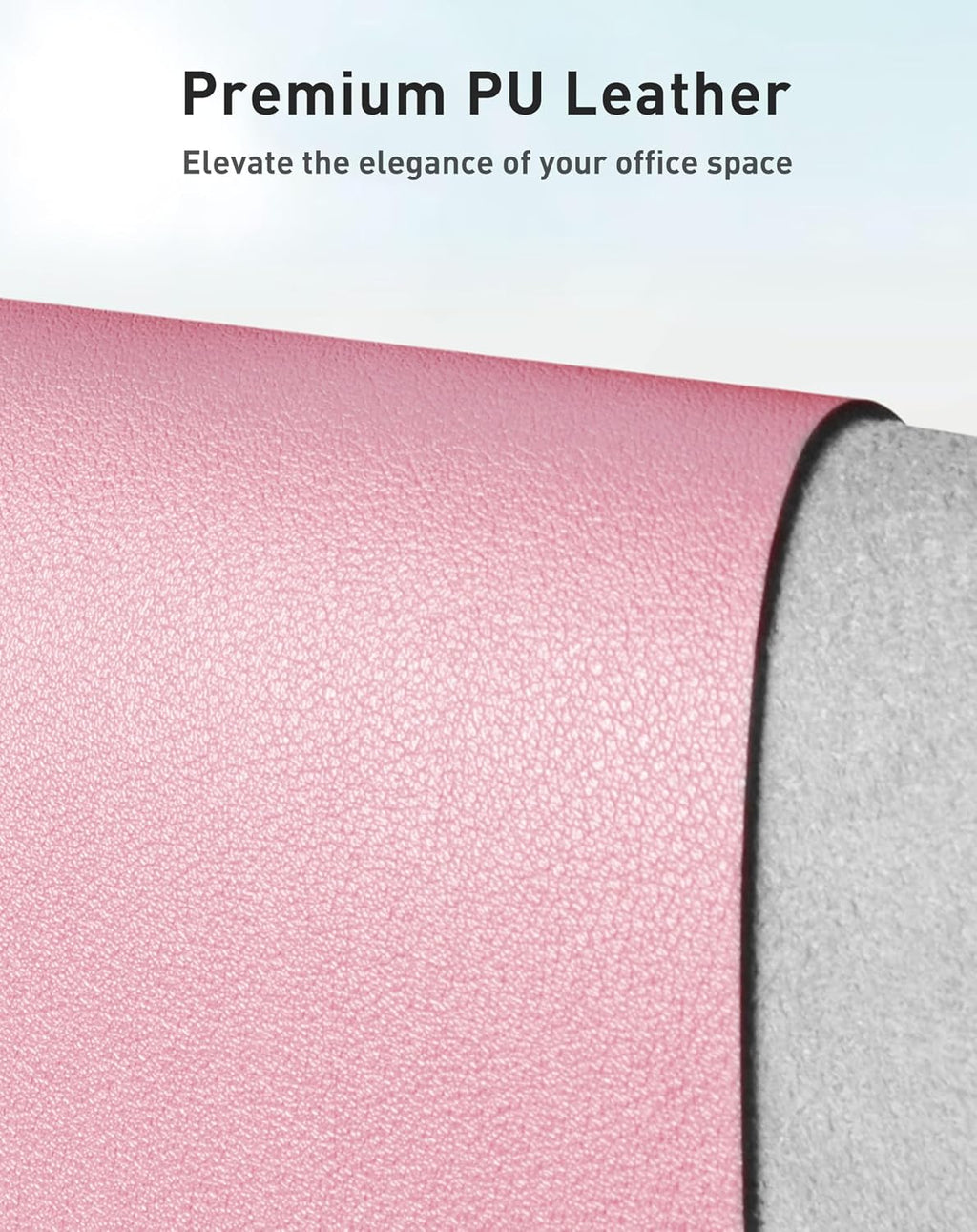 Aothia Faux Leather Desk Mat - Large Mouse Pad, Non-Slip PU Leather Blotter, Waterproof Writing Surface for Office and Home (Fairy Pink, 40" x 24") - Image 2