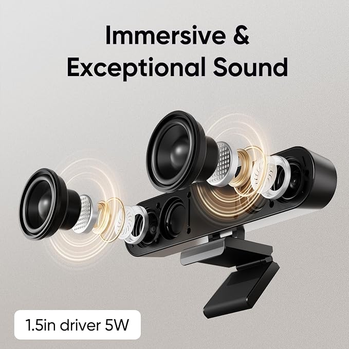 Inwa Computer Speakers with Microphone for Desktop PC, USB Wired Clip On Computer Sound Bar, Plug-n-Play Laptop Speaker w/Mic for Meeting/Gaming/Learning, Clear Audio, Easily Clamps to Monitors - Image 3
