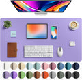 Aothia Faux Leather Desk Mat Mouse Pad, 40" x 24", Light Purple by Aothia