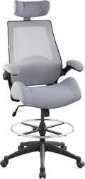 BOLISS 400lbs High Back Drafting Chair with Adjustable Headrest | High Computer Office Chair for Standing Desk, Flip up Armrests, Lumbar Cushion, Adjustable Big Footrest Ring by BOLISS