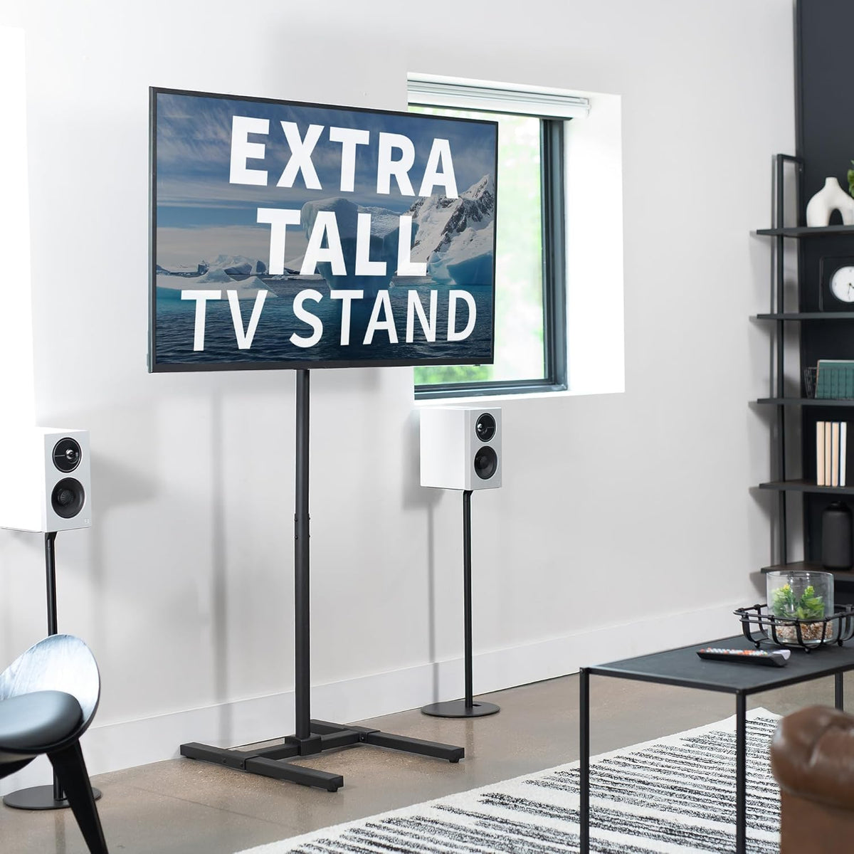VIVO Extra Tall Height Adjustable TV Floor Stand for 13-50 in Screens - Image 2