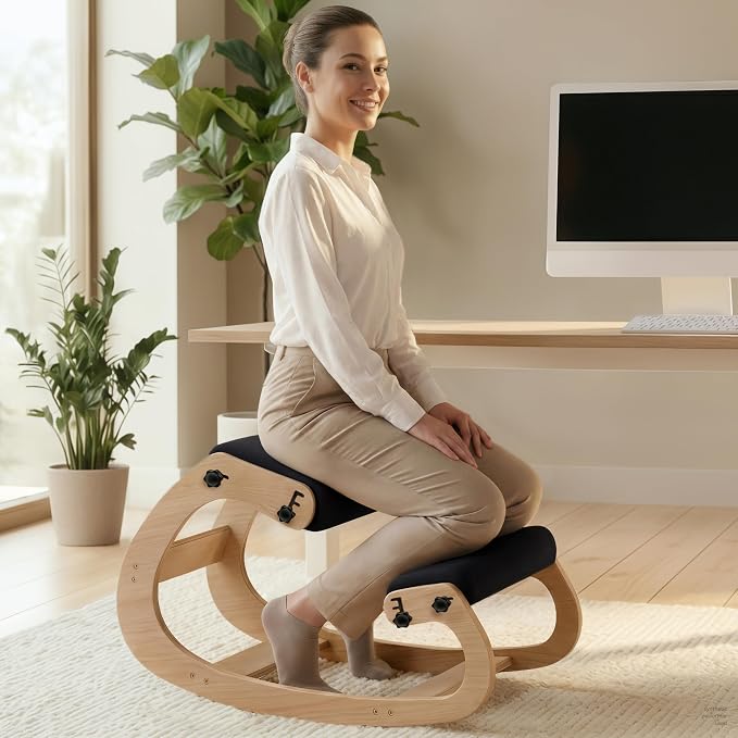 Ergonomic Kneeling Chair with Adjustable Seats - Knee Chair for Posture Correction & Kneel Rocking Stool for Desk - Back Pain Relief for Home and Office, Supports 250 pounds - 5 Years Warranty by NYPOT