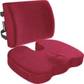FORTEM Seat Cushion & Lumbar Support for Office Chair, Wheelchair, Car | Memory Foam | Ergonomic Design | Washable Cover | Non Slip | Red by FORTEM