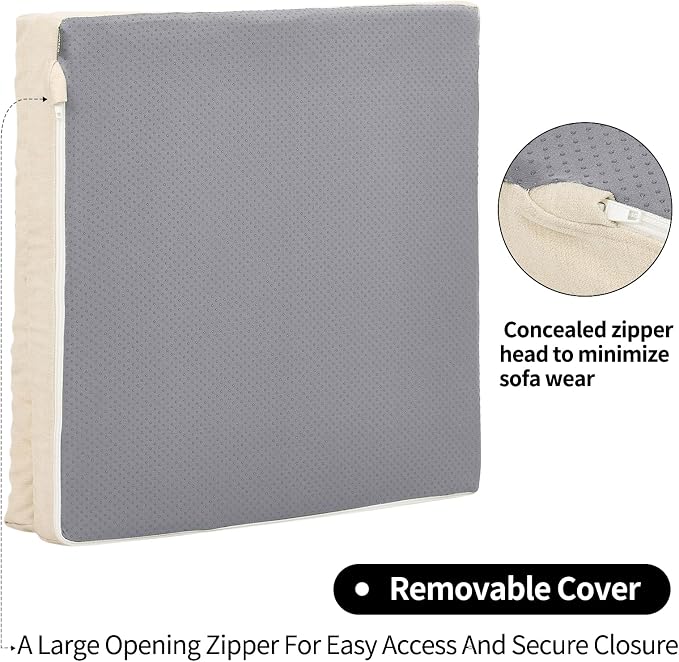 Recliner Cushions for Elderly, 20x20x4 Inch Thick Chair Cushion for Shorter Users Patent Design Soft Tufted Dual Layer Booster Seat Cushions for Seniors Recliner Risers Beige 1P - Image 5