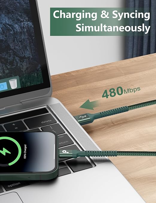 USB to USB C Cable Fast Charging 6FT, USB A to USB C Charger Cord, Upgraded | Extra Durable Braided USBC Cable Compatible with iPhone 16 15 Pro Max,Samsung Galaxy S10 S9 Plus and More -Green 2 Pack - Image 4