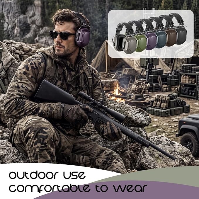 6 Pcs Adult Kids Ear Protection 27db Noise Reduction Shooting Hearing Protection for Gun Range Hunting Construction Studying(Shooting Style, Dark Colors) - Image 5