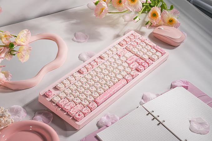 ZORNHER ZH980 Cat Mechanical Keyboard,95% Pink Creamy Keyboard with Number Pad,Cute Kawaii Mao Glowing Kitty Ear Keycaps,Creamy Sounding Linear Switches,Hot-Swappable,RGB Backlit - Image 3