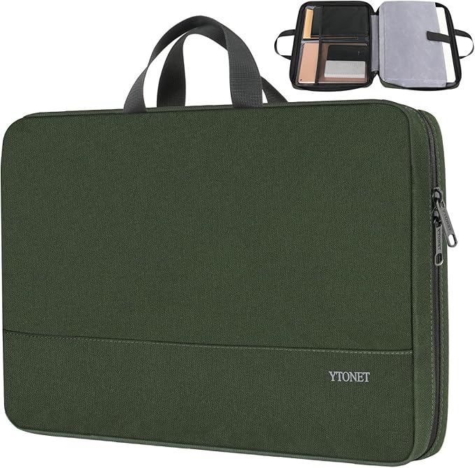 Ytonet Laptop Bag 16 Inch, 15-15.6 Inch Stylish Water Resistant Laptop Case | Compatible with Lenovo, Dell, HP, Asus, Computer Cover Bag, for men, for Work, Travel, Office, Midnight Green by YTONET