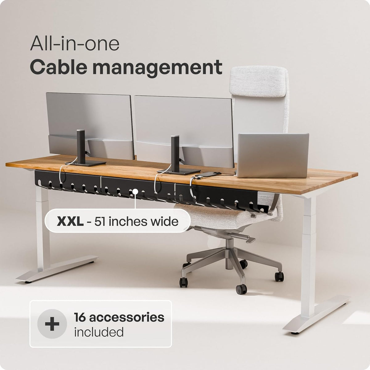 PAMO Cable Management Under Desk, Set of 3 - Black - Image 2