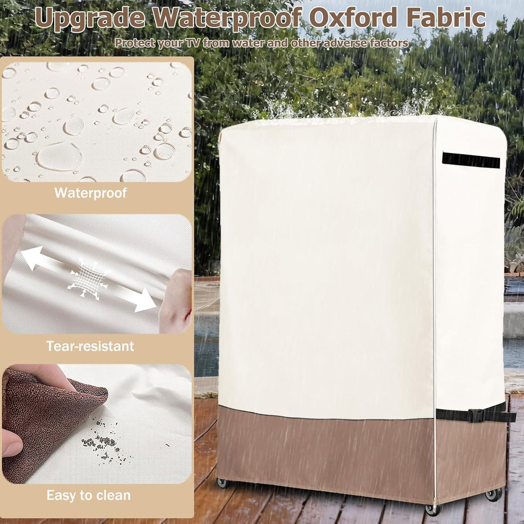 Weatherproof 60-65Inch Outdoor TV Stand Cover for Rolling/Mobile Stand - Image 2