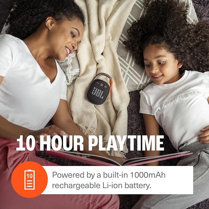 JBL Clip 4 - Portable Mini Bluetooth Speaker, big audio and punchy bass, integrated carabiner, IP67 waterproof and dustproof, 10 hours of playtime, speaker for home, outdoor and travel (Black) - Image 5