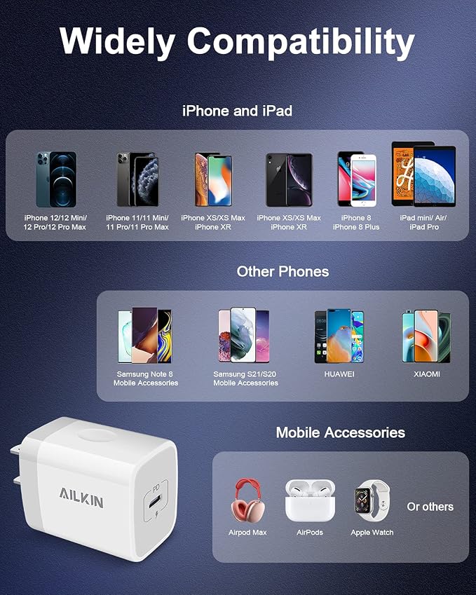 USB C Charger Block, 20W PD Wall Charger C Type Fast Charging Power Adapter | USB Plug Brick Cube Box Station for iPhone 17 16e 16 15 14 13 Pro Max 13 Mini Pro Max Apple USBC Outlet Typec Port Connector - Image 7