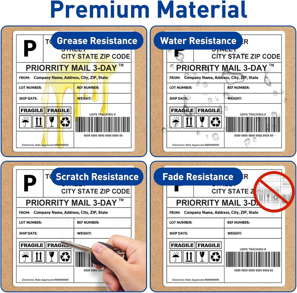 ESSENTIAL 4" x 4" Direct Thermal Shipping Labels (2800 Labels, 8 Rolls) - Image 6