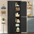 Tall Pantry Cabinet with 4 Doors & 2 Adjustable Shelves, Kitchen Cabinet by TEENFON