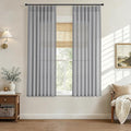 Hokibero Grey Pinch Pleated Linen Curtains 63 Inch Long for Living Room | Gray Light Filtering Semi Sheer Curtain,Back Tab Hooks Rings,Farmhouse Textured Privacy Drapes for Bedroom Window,2 Panels by Hokibero