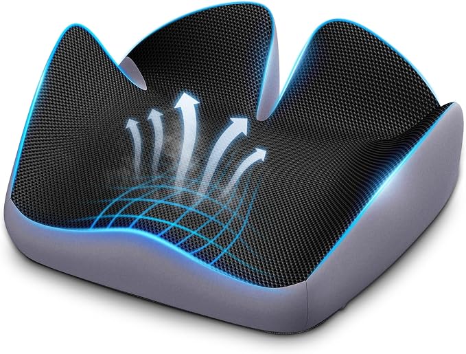 X-Large Coccyx Seat Cushion, U-Shaped Memory Foam for Office Chair | High-Density Memory Foam Helps Reduce Tailbone Pressure; Washable Mesh Cover, Anti-Slip Base for Office Chairs, Cars & Travel by Trepcrow