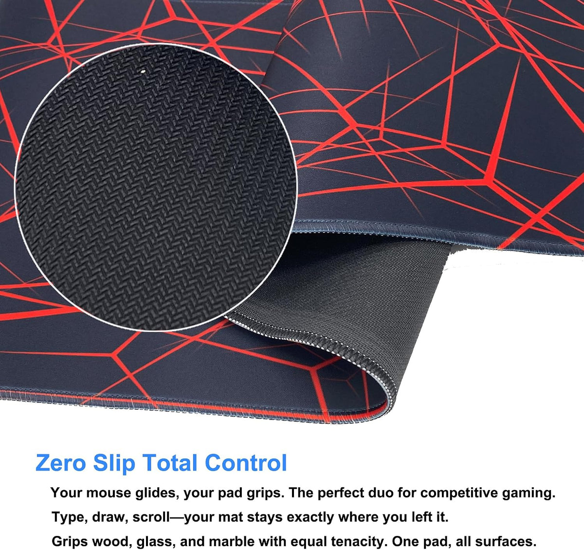 Professional Large Mouse Pad,31.5 x 11.8 in Extended Gaming Mouse Pad,Smooth Lycra Fabric,Non-Slip Rubber Base,Precision Stitched Edges, for Work,Gaming,Writting & Home-80x30 Hongnet - Image 3