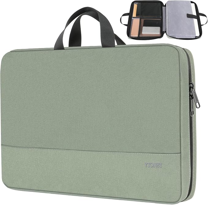Ytonet Laptop Sleeve 16 inch, 15-15.6 Inch Laptop Cover Case with Handle | Computer Cases Compatible with Lenovo HP Dell Asus, Laptop Bag for Travel, Office, Meetings, Daily Use, Slim, Avocado Green by YTONET