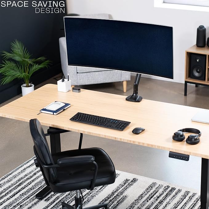 VIVO Premium Aluminum Heavy Duty Single Monitor Arm for Ultrawide Monitor up to 40 inches and 30 lbs, Desk Mount Stand, Pneumatic Height, Max VESA 100x100, Black, STAND-V110Q - Image 7