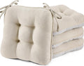 BETU Chair Cushions for Dining Chairs Set of 4,3.5" Thick Kitchen Table Chair Pads with Ties,Non Slip Backing and Covers, Seat Cushion for Dining Room,Bar,Patio Chairs,15.5"X15.5"X3.5",Beige by BETU