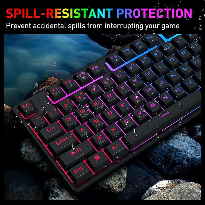 Redragon K521-E Gaming Keyboard with Knob, RGB 104 Keys Wired Keyboard | Mechanical Feeling Keyboard, 12 Multimedia Keys, Anti-Ghosting, Programmable Software, Compatible with PC, PS4/5, Xbox - Image 3