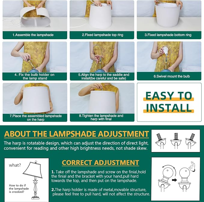 AIEAMPDO 21'' Set of 2 Coastal Small Ceramic Lamps for Bedroom | Traditional Nightstand Bedside Desk Table Lamp for Living Room Office Dorm, 2 Bulbs Included - Image 6