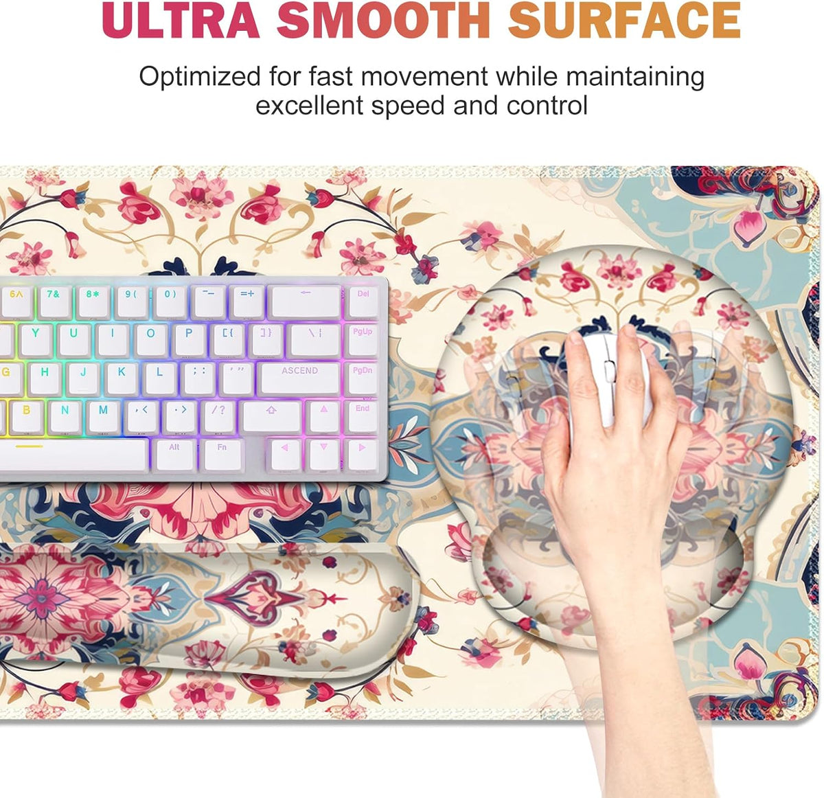 Gaming Mouse Pad, Large Desk Mat Cute Desk Pad Protector, 4in1 XXL Mousepad - Image 2