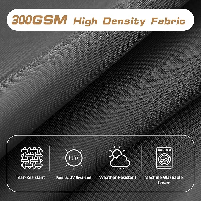 High Back Patio Chair Cushions, 21x20 Waterproof & Fade-Resistant Outdoor Dining Chair Cushions, Indoor/Outdoor High Back Cushion, Seat Pad for Glider and Lawn Chair, Dark Grey - Image 3
